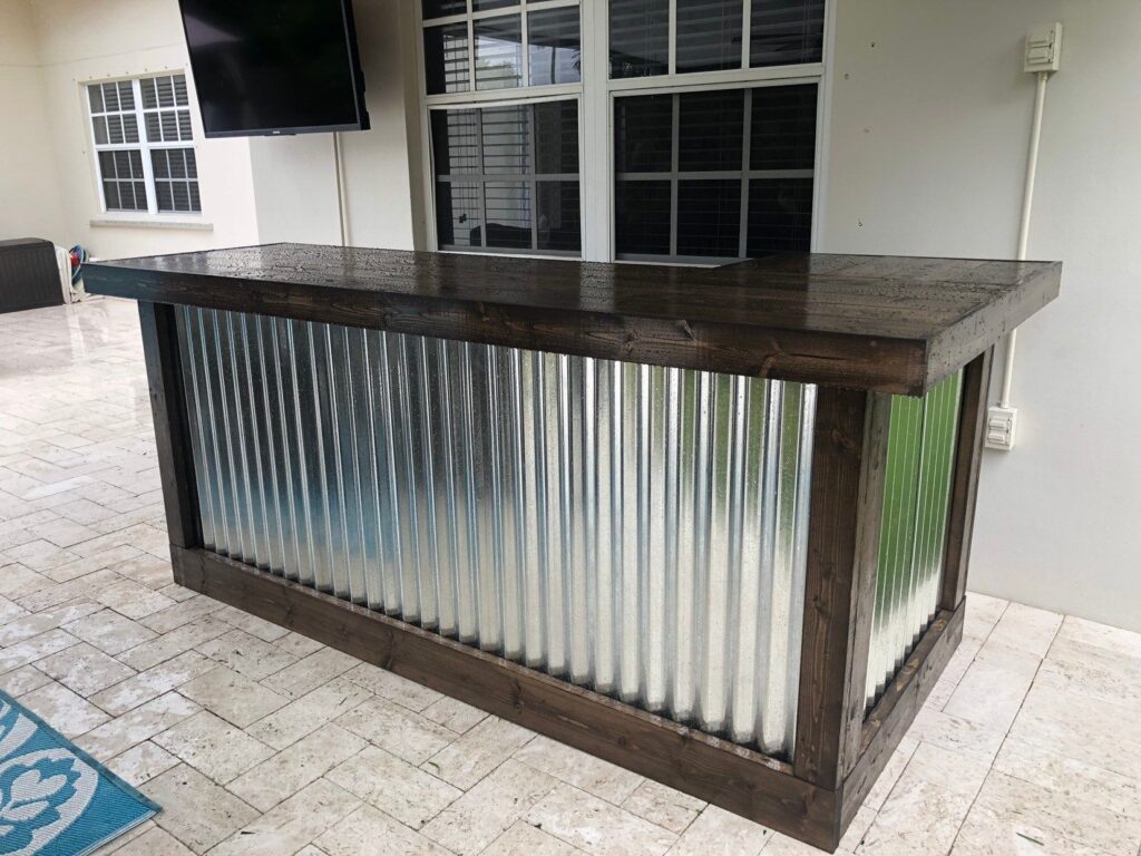 Corrugated Metal Bar Front