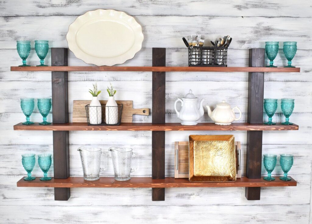 Reclaimed Wood Open Shelving