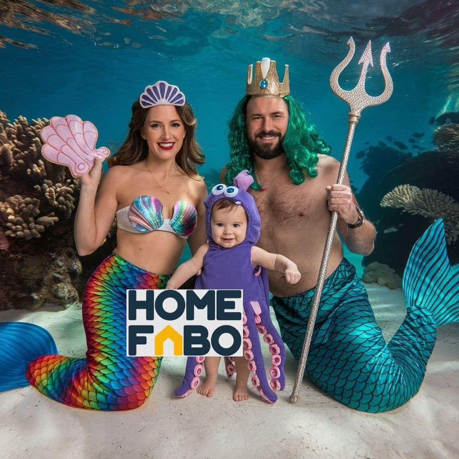 Under the Sea: Mermaid, Merman, and Baby Octopus