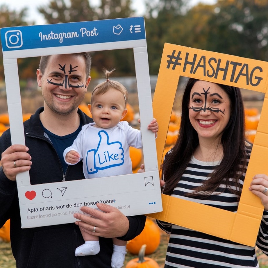 Social Media-Inspired: Instagram Post, Hashtag, and Like Button