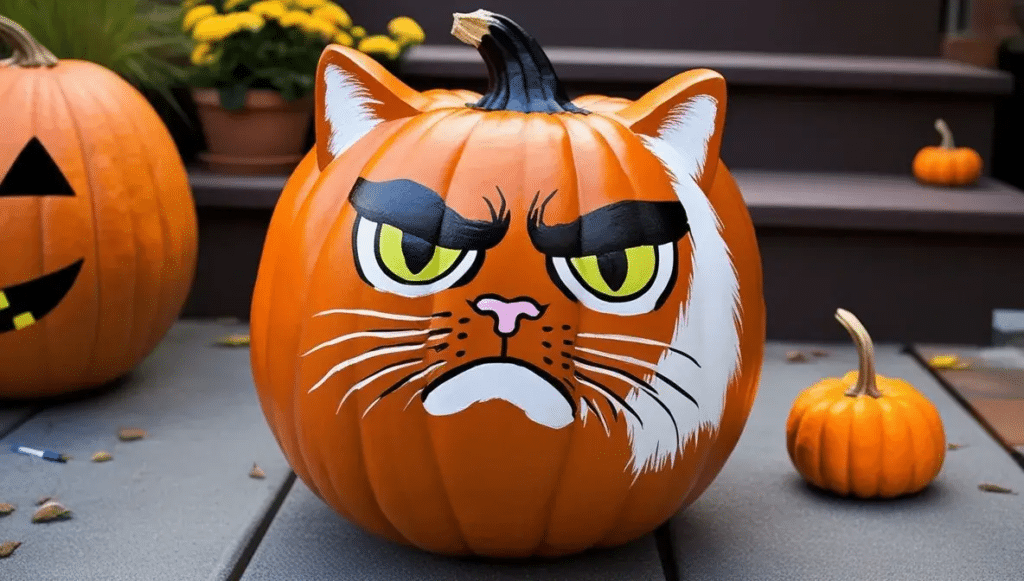 Grumpy Cat Pumpkin     Pumpkin Decorating