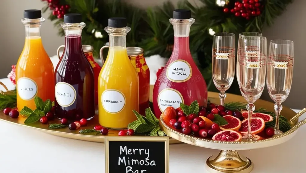 Merry Mimosa Bar  Christmas Brunch Decor Ideas