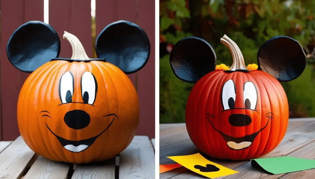 Mickey Mouse Pumpkin with Ears    Pumpkin Decorating