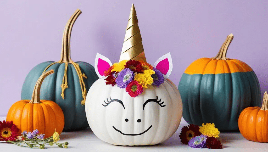 Unicorn Pumpkin     Pumpkin Decorating