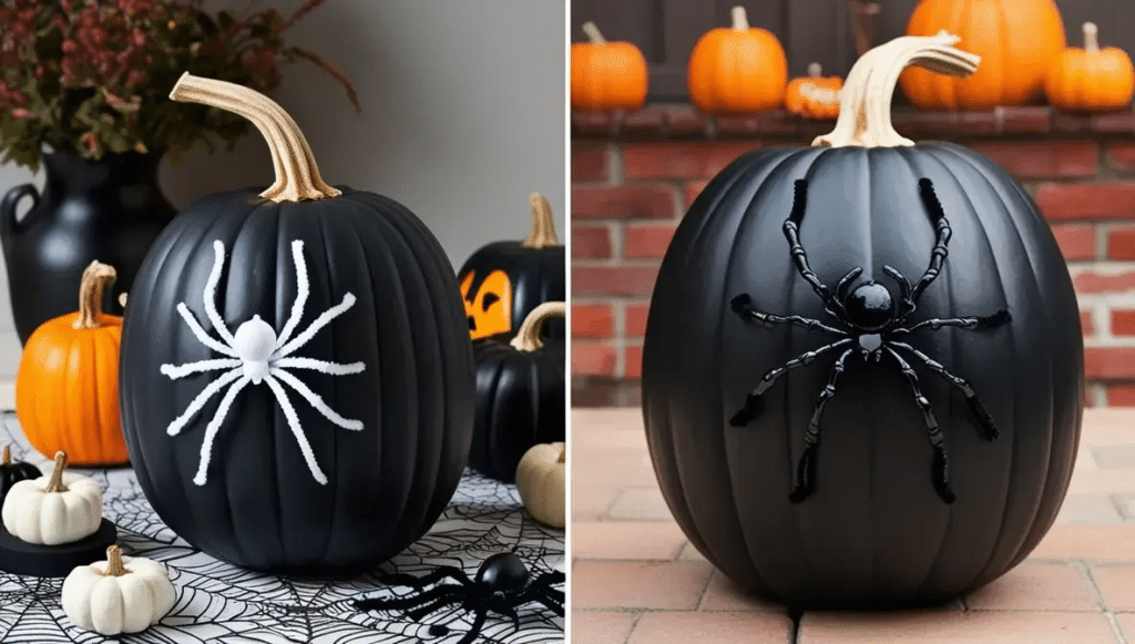 Spider Pumpkin      Pumpkin Decorating