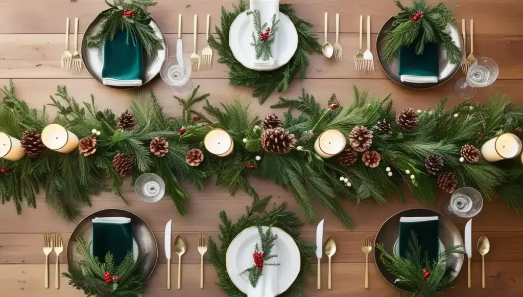 Woodland Greenery  Christmas Brunch Decor Ideas