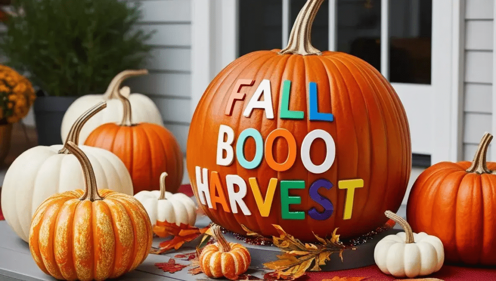 Colorful Lettered Pumpkins    Pumpkin Decorating