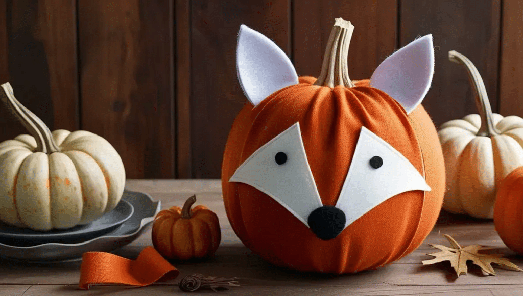 Fabric Fox Pumpkin     Pumpkin Decorating