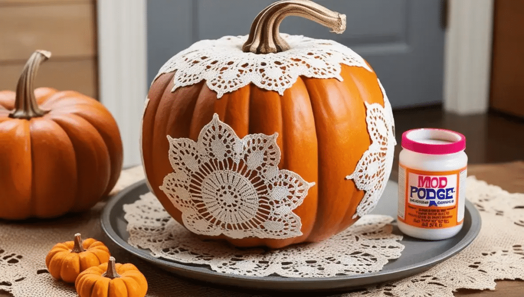 Doily Pumpkin      Pumpkin Decorating