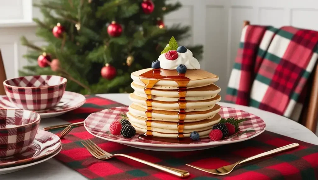 Pancakes and Plaid  Christmas Brunch Decor Ideas