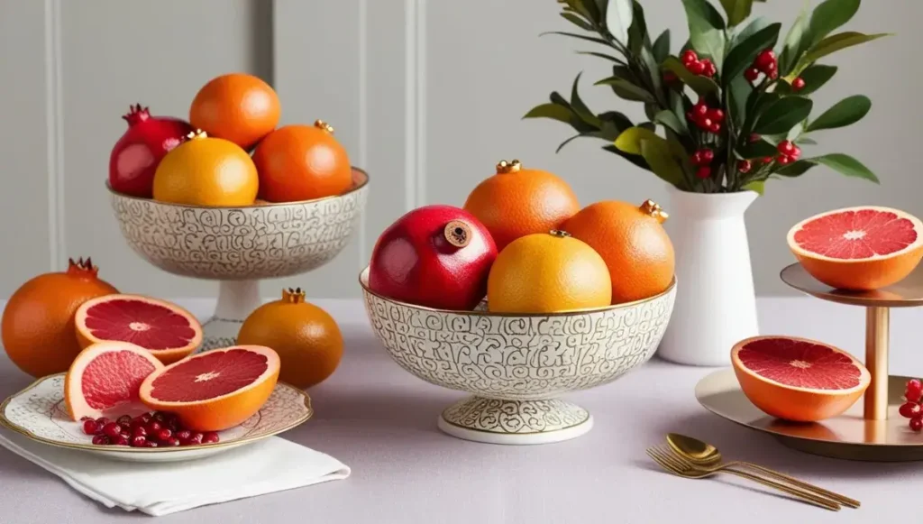 Faux Fruit and Grapefruit  Christmas Brunch Decor Ideas