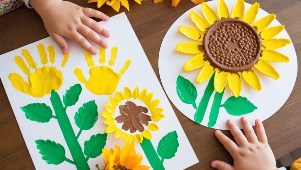 Autumn Sunflower Handprints