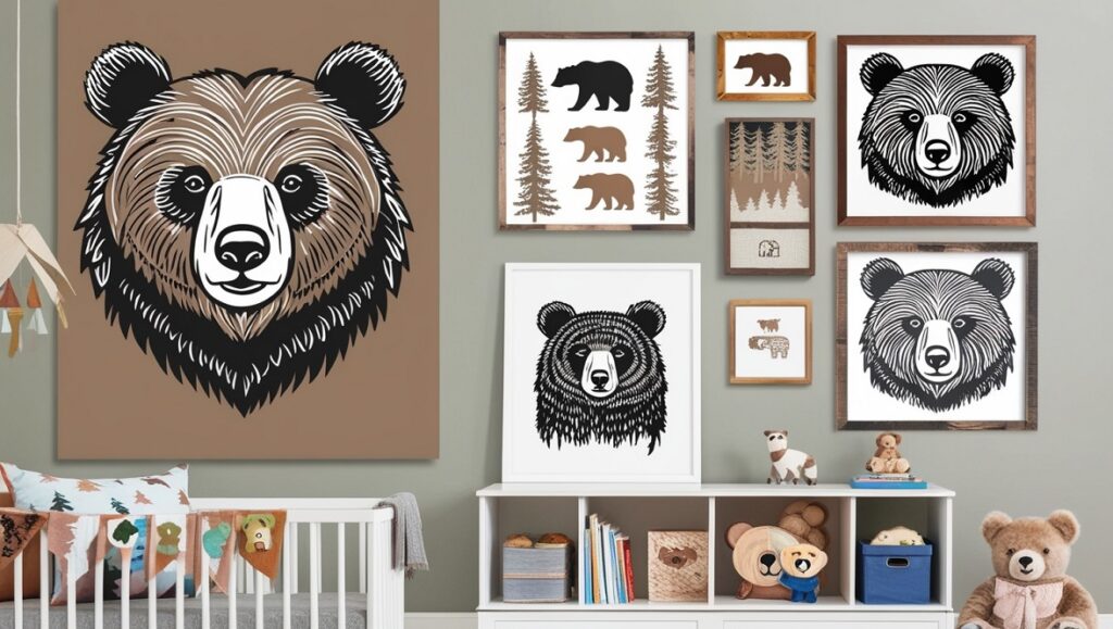 Bear Bedroom Decor Wall Art