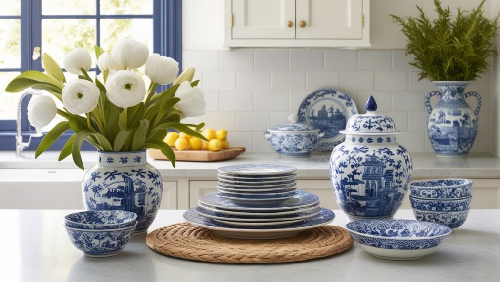 Blue and White Chinoiseries Ceramics