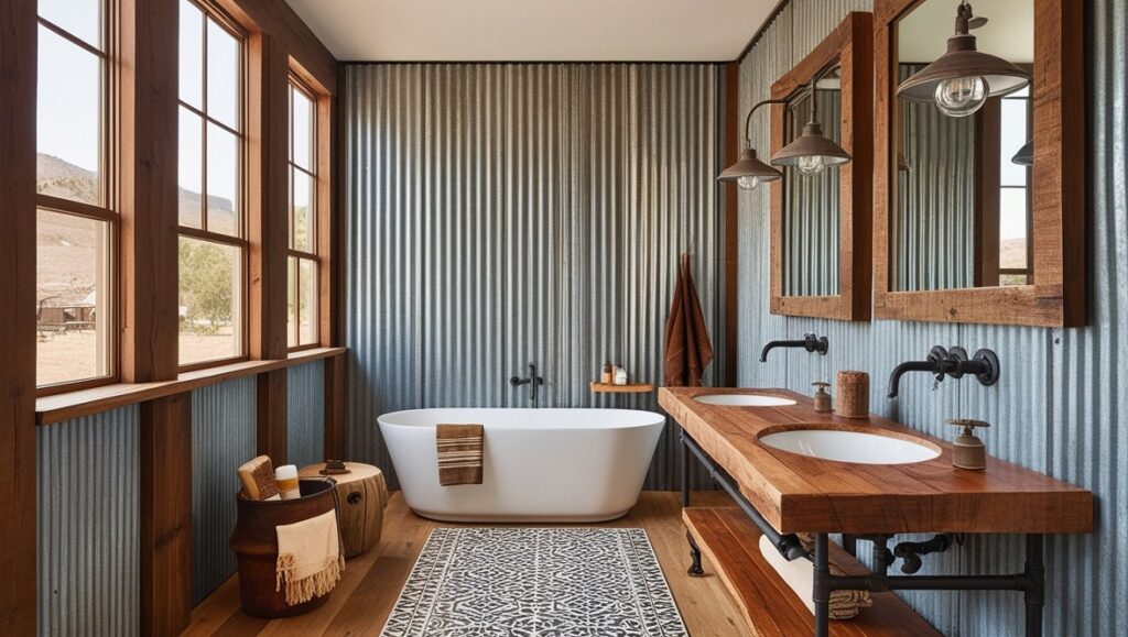 Corrugated Metal Wainscoting for Industrial Texture