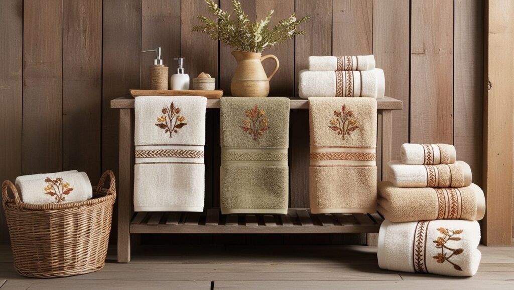 Embroidered or Patterned Towels