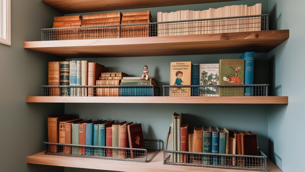 Floating Bookshelves for Vintage Books