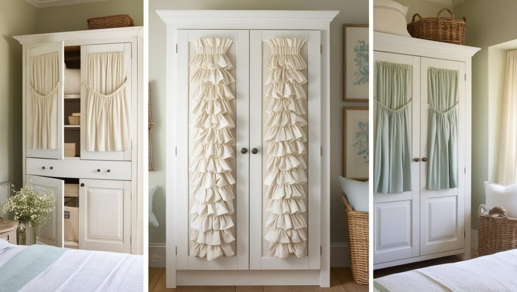 Gathered Fabric Cabinet Door