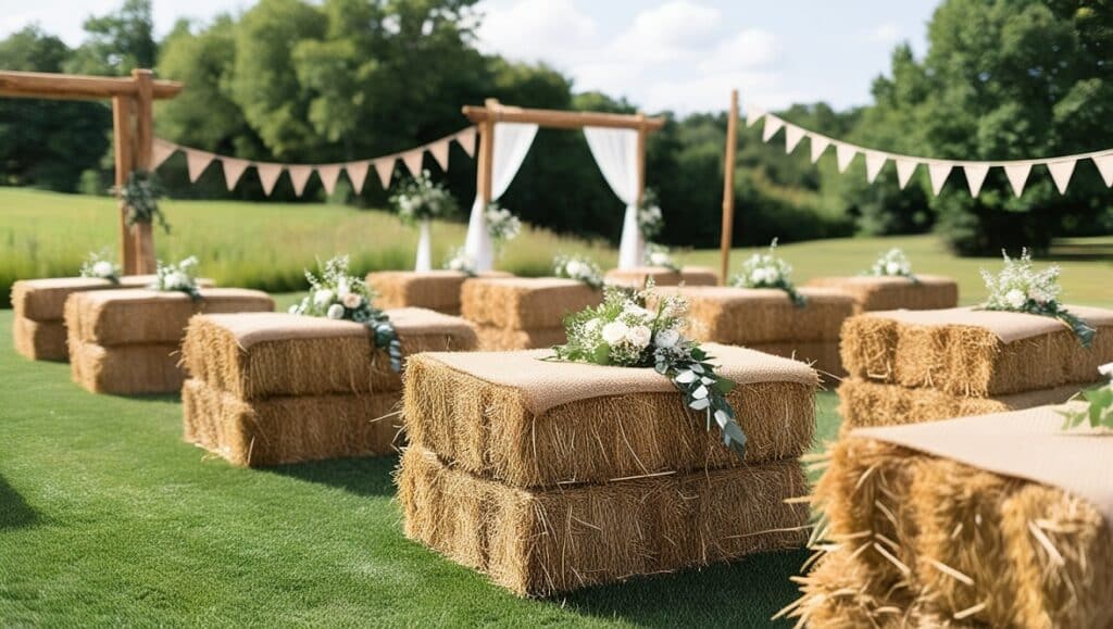 Hay Bales for the Ceremony