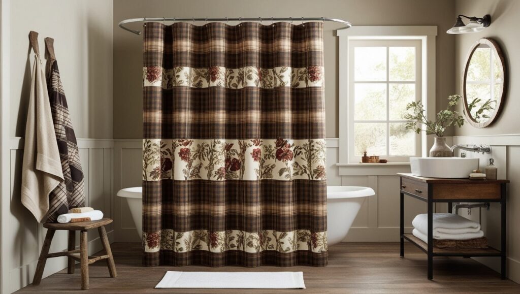 Heavy, Patterned Shower Curtains