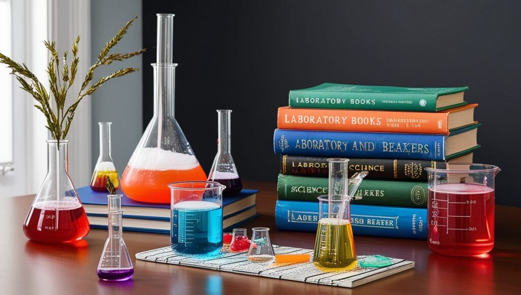 Laboratory Books and Beakers