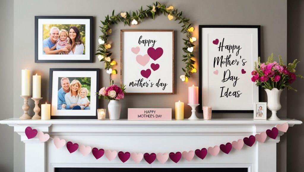 Momma’s Special Day Mantel Decor