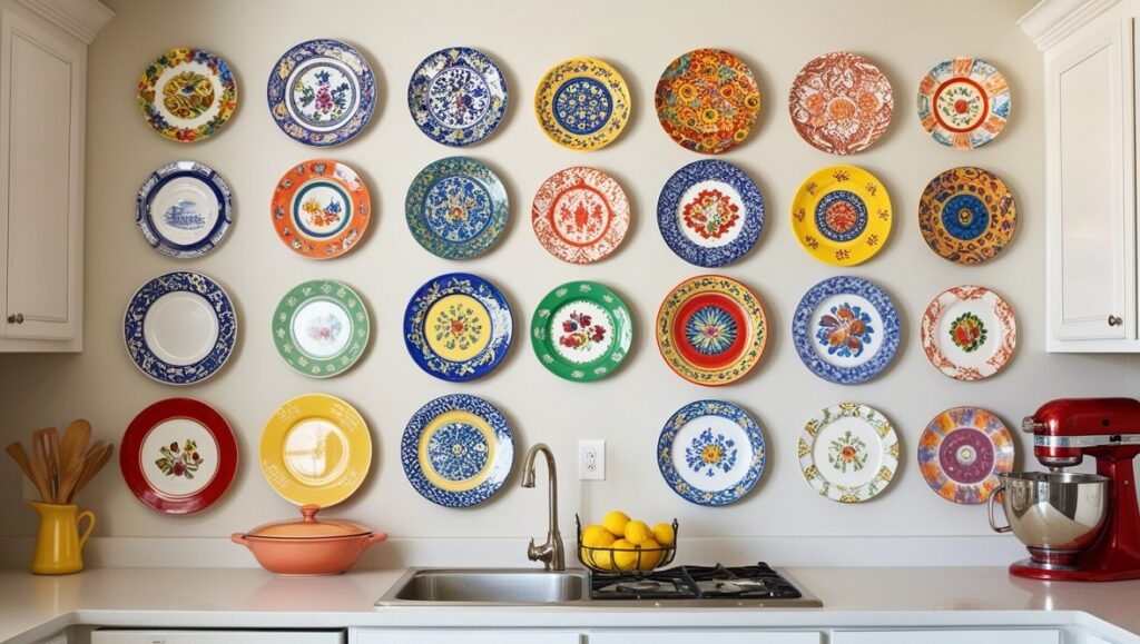 Patterned Dishware as Wall Decor