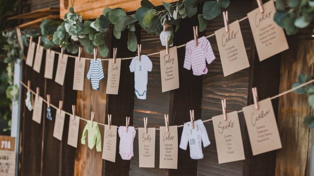 Rustic Theme Clothes Line Seating Chart