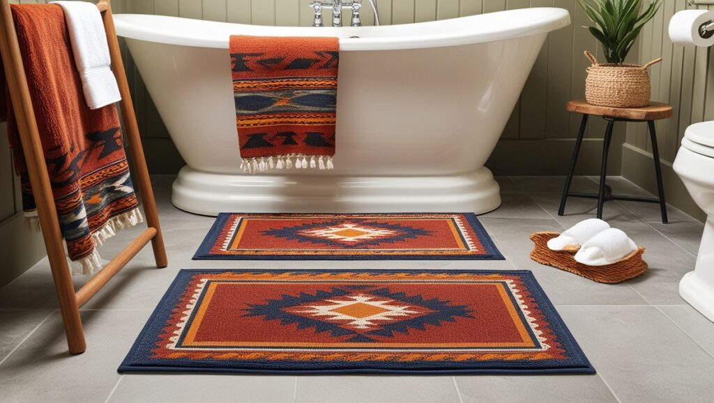 Southwest Print Bath Mats for Cozy Comfort