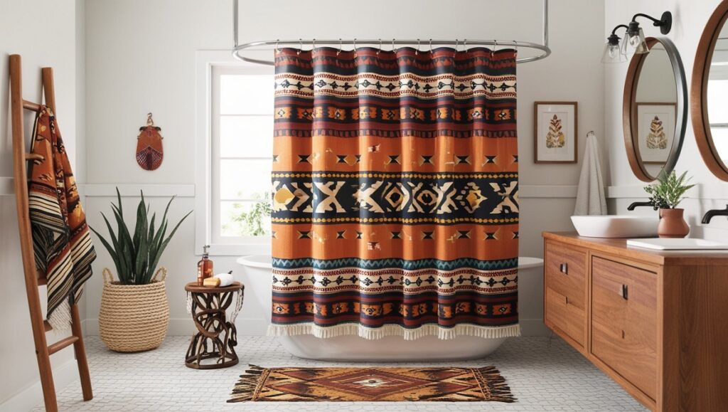 Statement Shower Curtain to Set the Tone