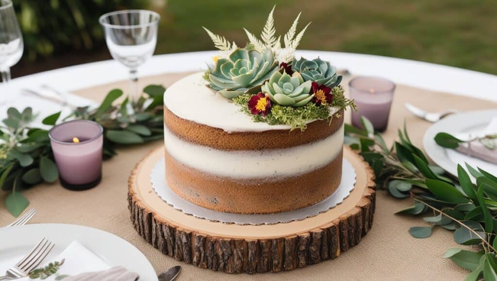 Succulent Rustic Cake Design