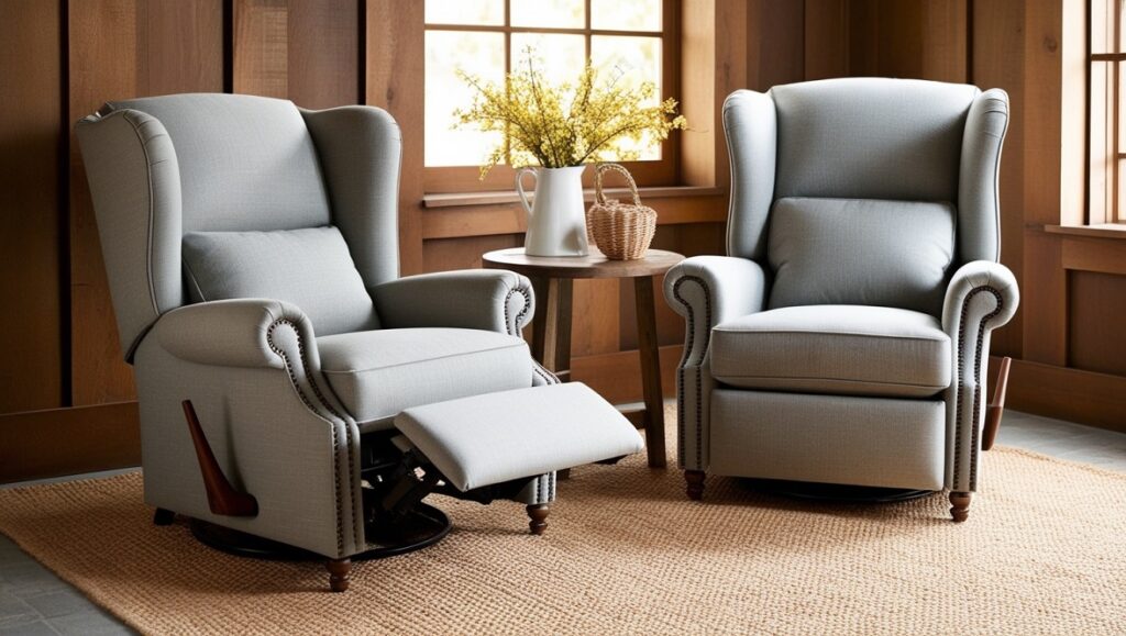 Upholstered Wingback Recliner Chairs