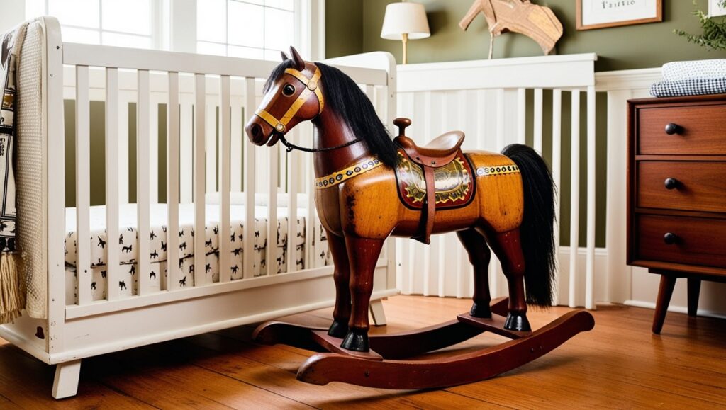 Vintage Wooden Rocking Horse