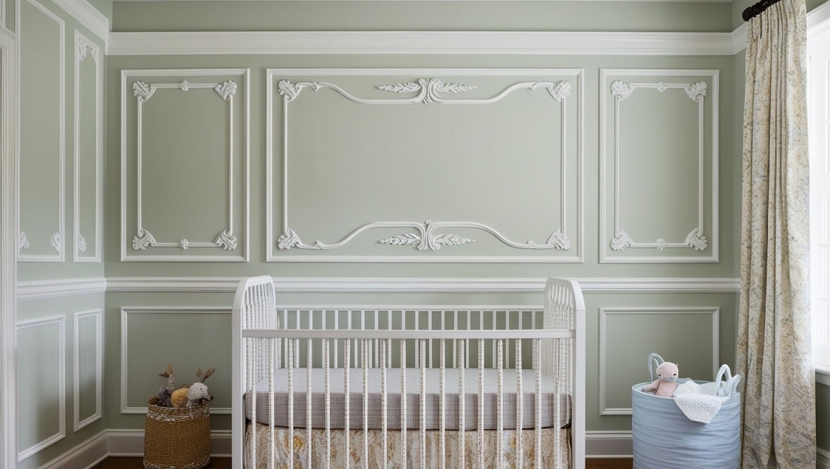 Elegant Wainscoting Nursery Wall: Timeless Style and Functional Design