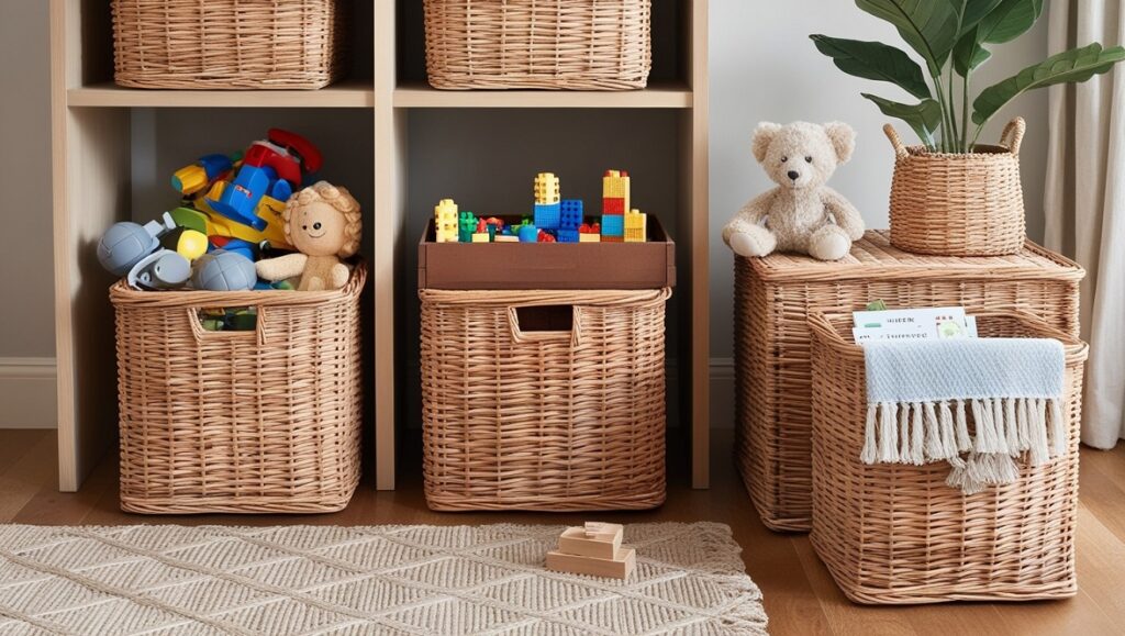 Wicker Baskets and Boxes A Natural Touch to Toy Storage