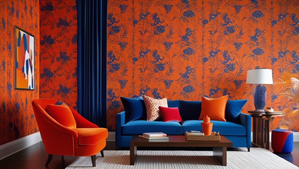 Bold Hues                                  Living Room Wallpaper Ideas