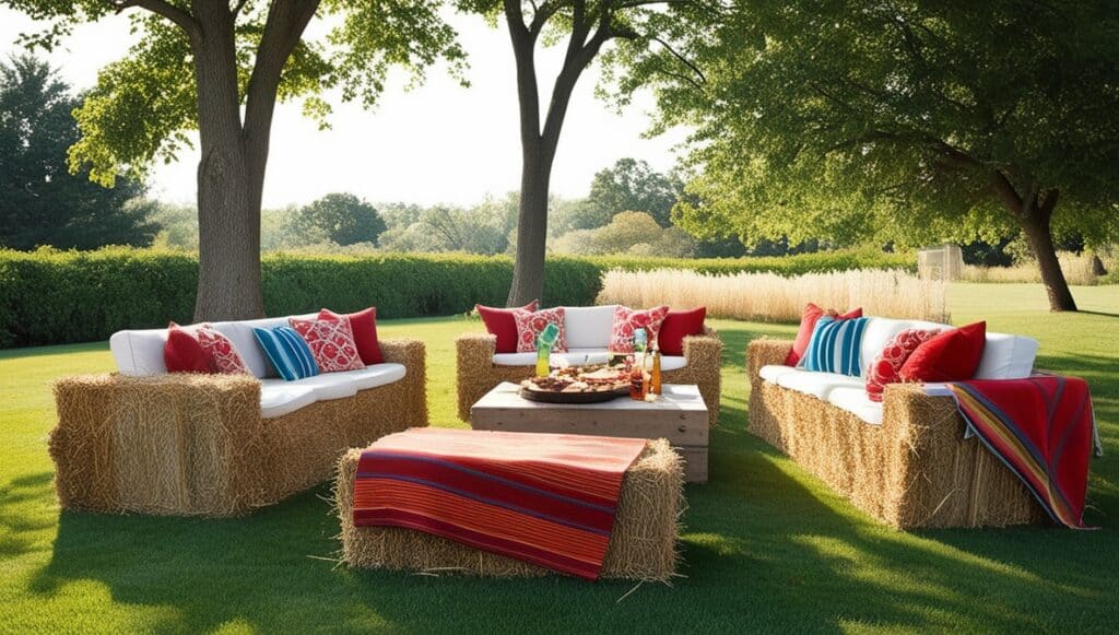 Hay Bale Seating Areas