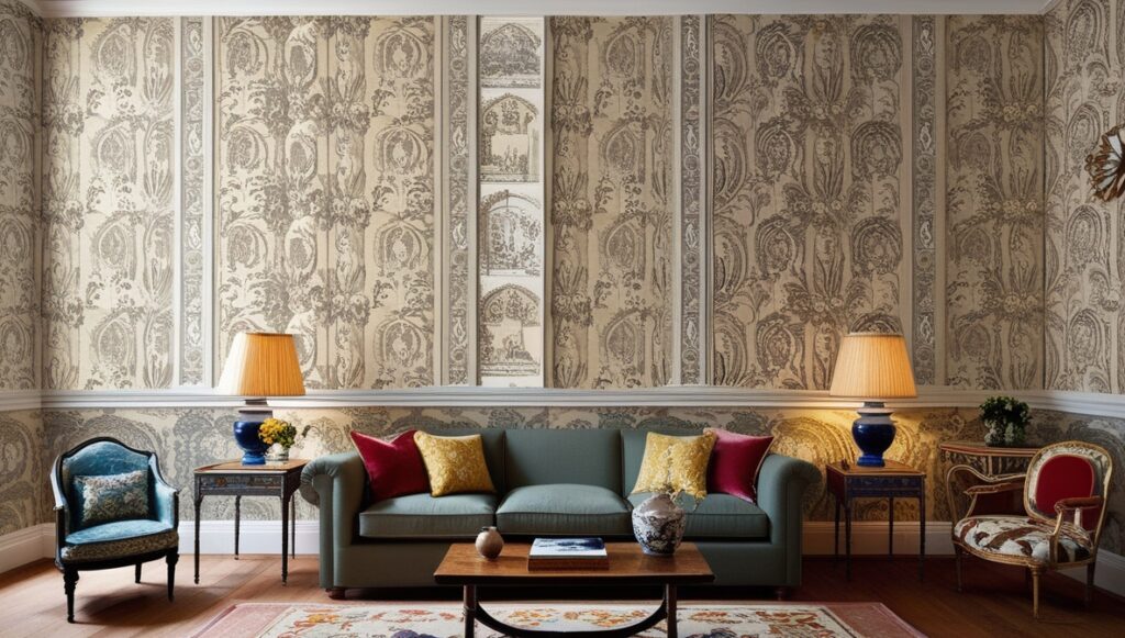 Vintage-Inspired Wallpaper      Living Room Wallpaper Ideas