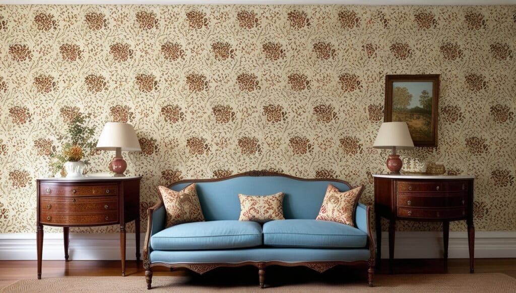 Traditional Small-Scale Patterns  Living Room Wallpaper Ideas