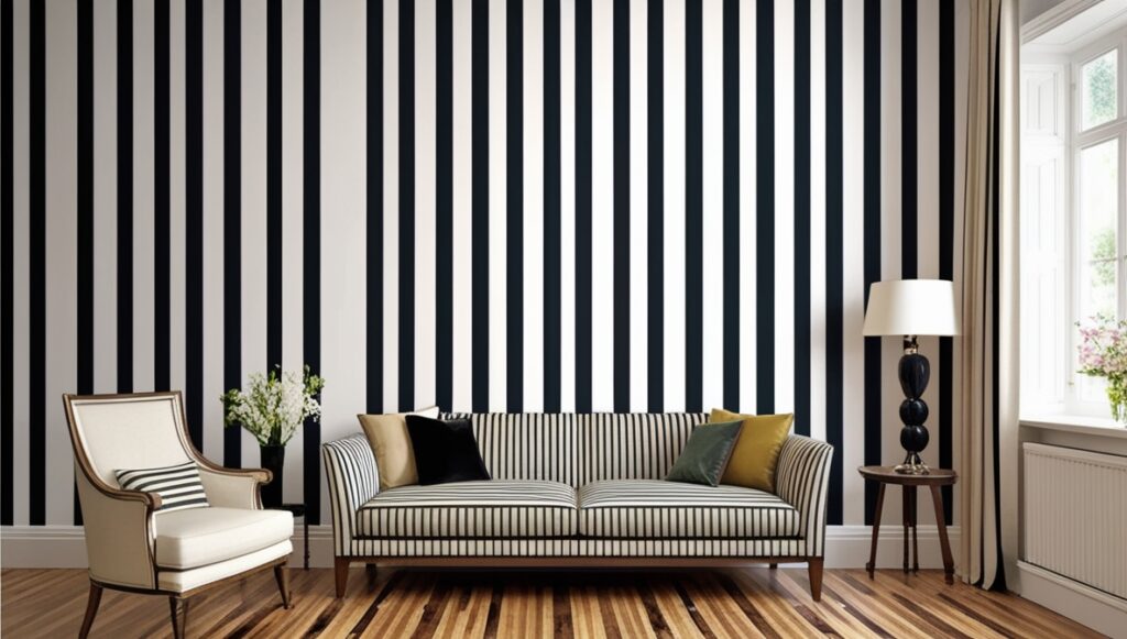 Vertical Stripes                          
Living Room Wallpaper Ideas