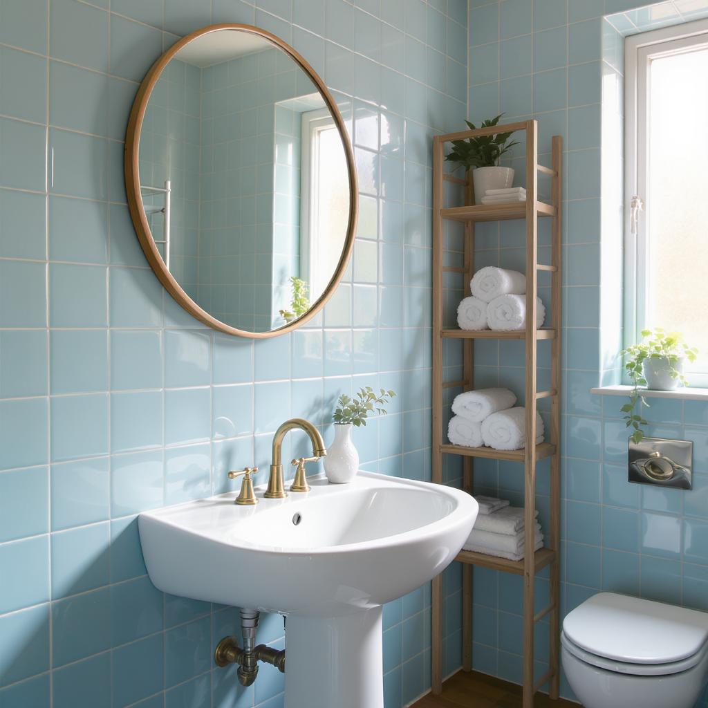 Iconic Blue Tiles... Midcentury Bathroom Designs