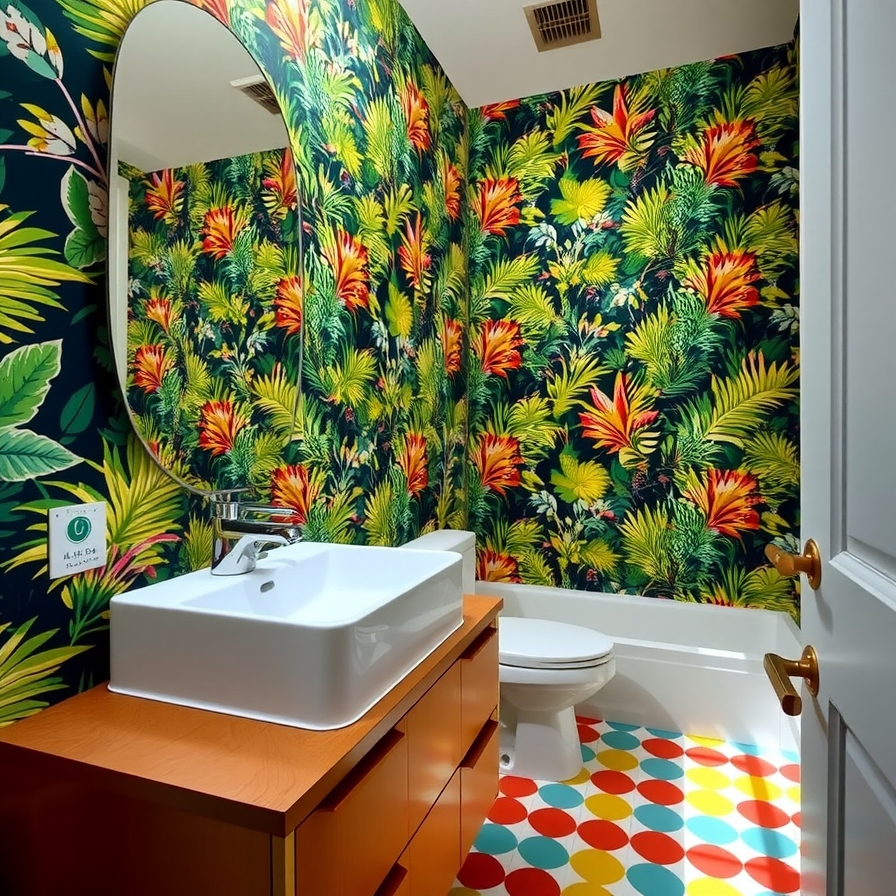 Bold Wallpaper...Midcentury Bathroom Designs