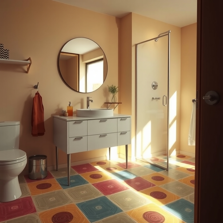 Unique Flooring...Midcentury Bathroom Designs