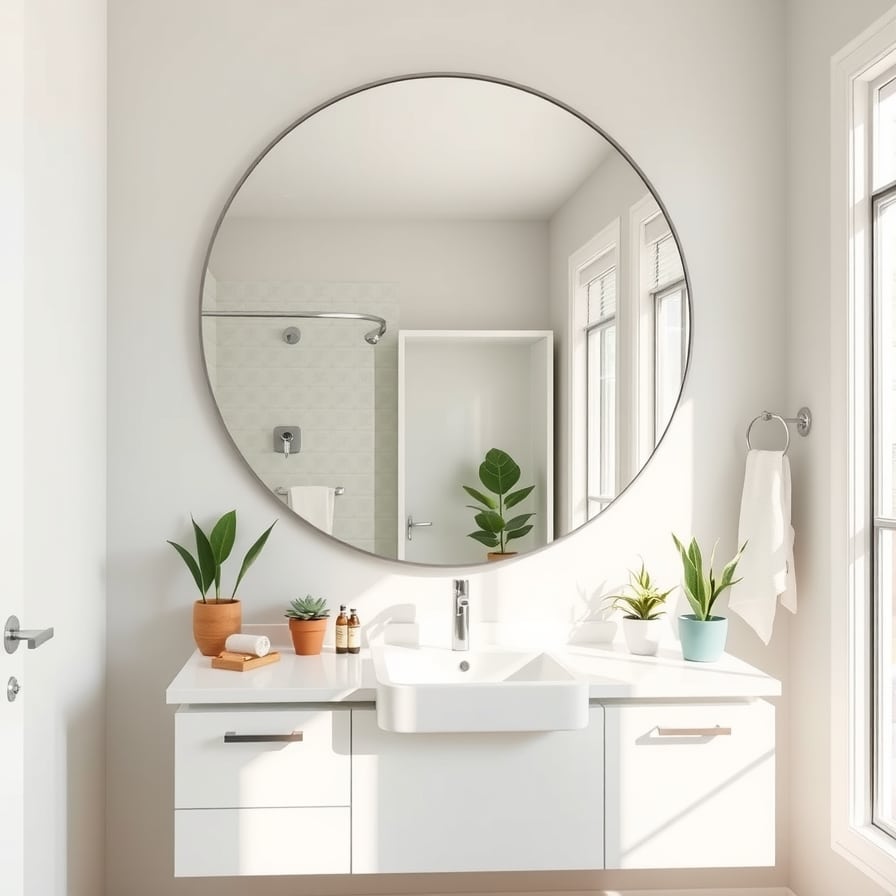 Large Mirrors... Midcentury Bathroom Designs