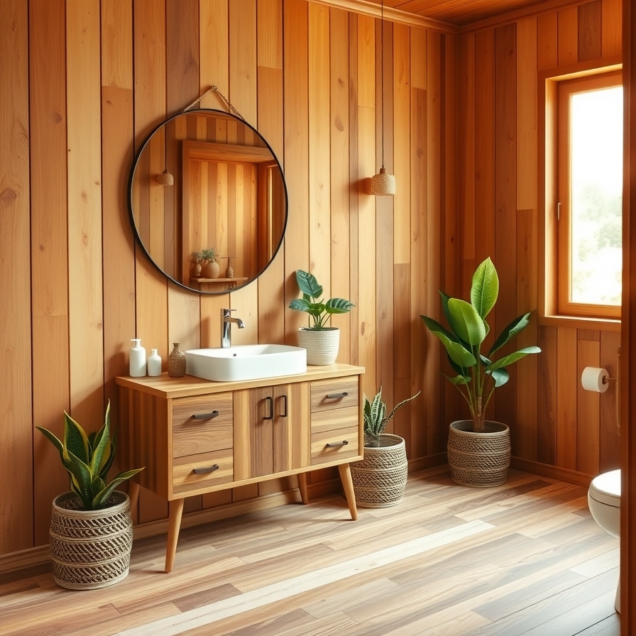 Natural Elements...Midcentury Bathroom Designs
