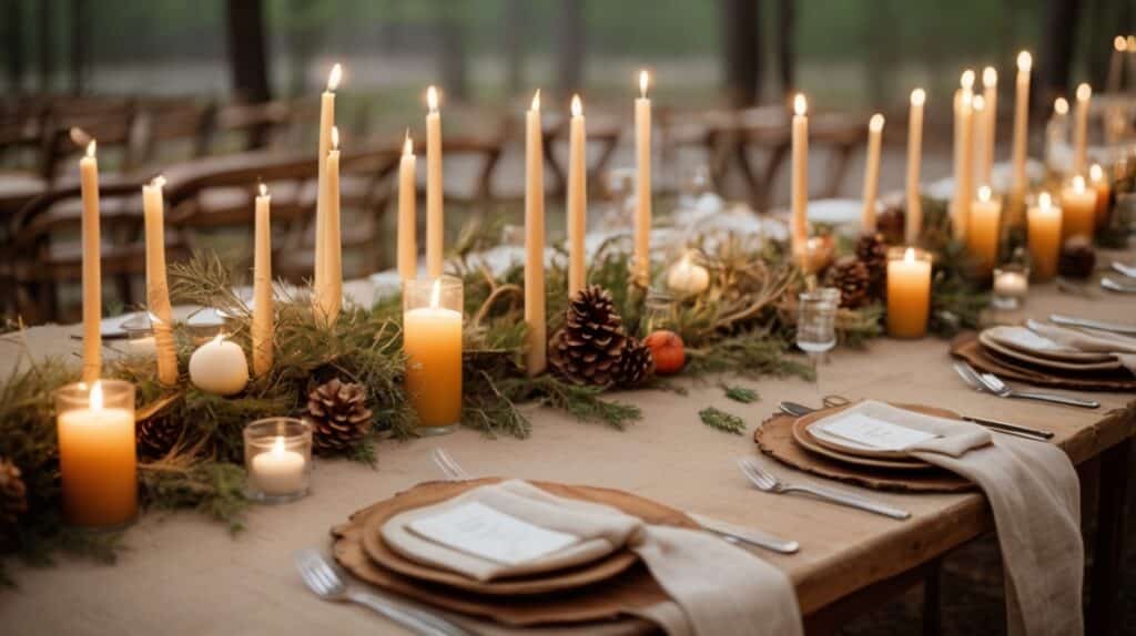 7. Wood Slices as Table Décor
