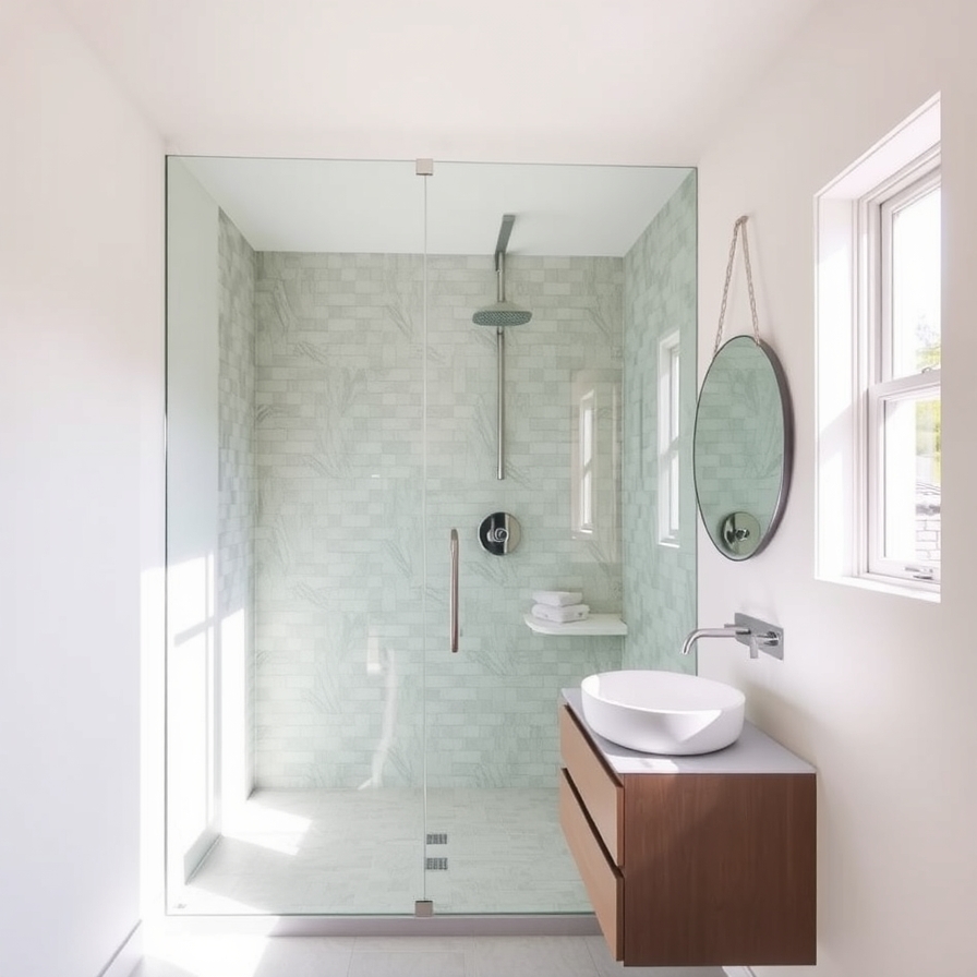 Frameless Glass Showers... Midcentury Bathroom Designs