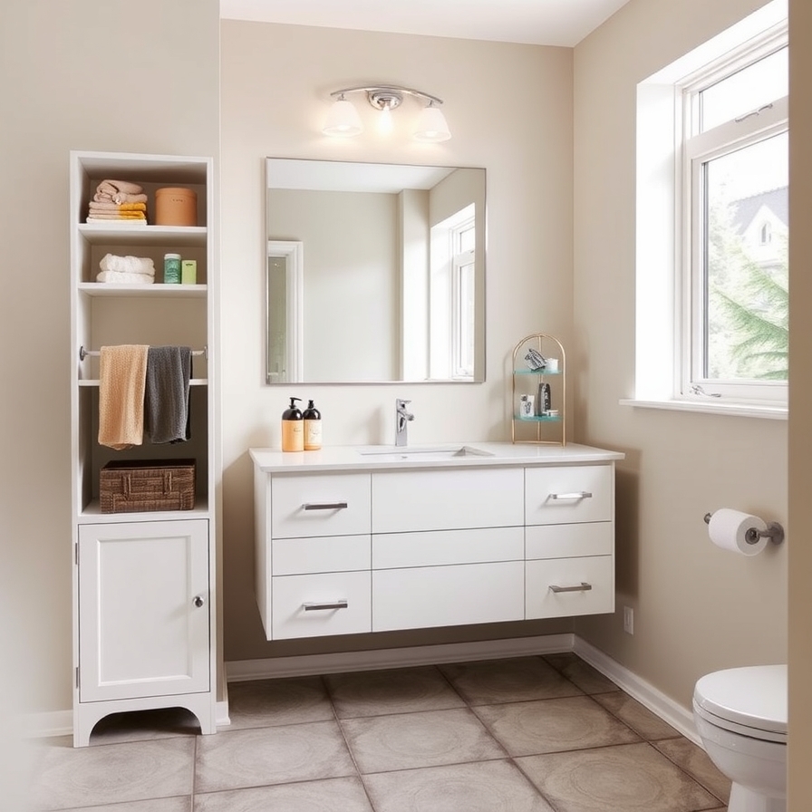 Integrated Storage... Midcentury Bathroom Designs